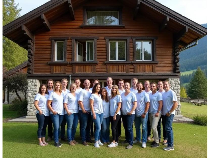 Das Alpenhof-Team vor dem Hofgebäude