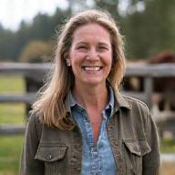 Sabine Lanz bei einer Hofführung